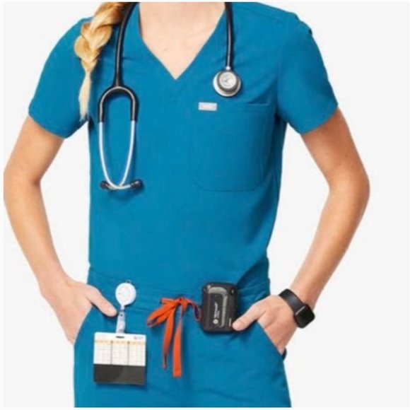 Figs Tops - Figs Catarina One-Pocket Scrub Top Alps Blue XL